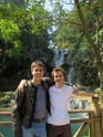 Tom and Nic in front of waterfall
